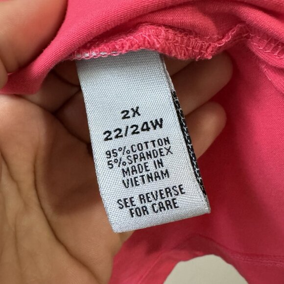 Catherines T Shirt Womens Sz 2X 22/24W Suprema Collection Short Sleeve Hot Pink - Picture 8 of 15